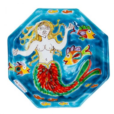 Octagonal Plate Folk DS POT25DS-02 de simone pottery Siren Octagonal Plate Folk DS POT25DS-02 de simone pottery Siren